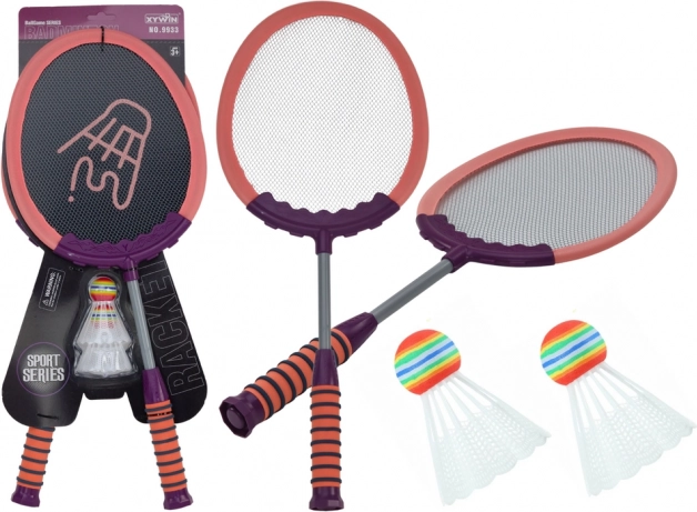 Set di 2 racchette da badminton Palette 2 volani Badminton Rosa