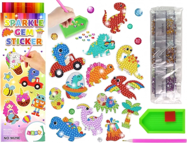 Adesivi a mosaico di diamanti Dinosauri