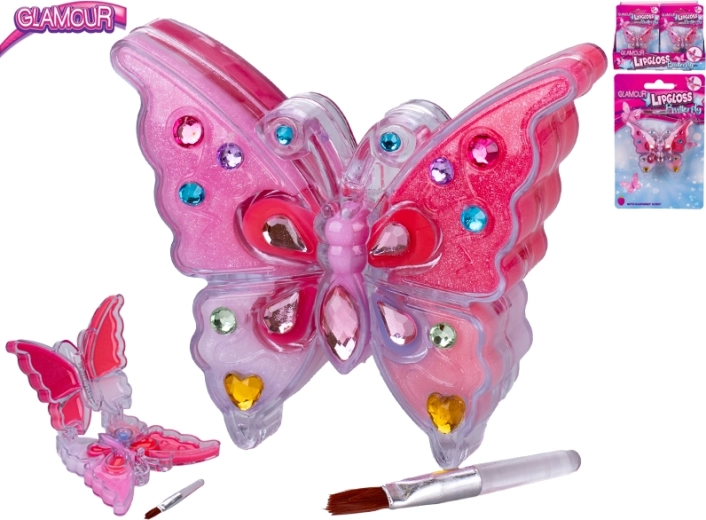 Lucidalabbra a forma di farfalla Glamour per bambini 7 cm