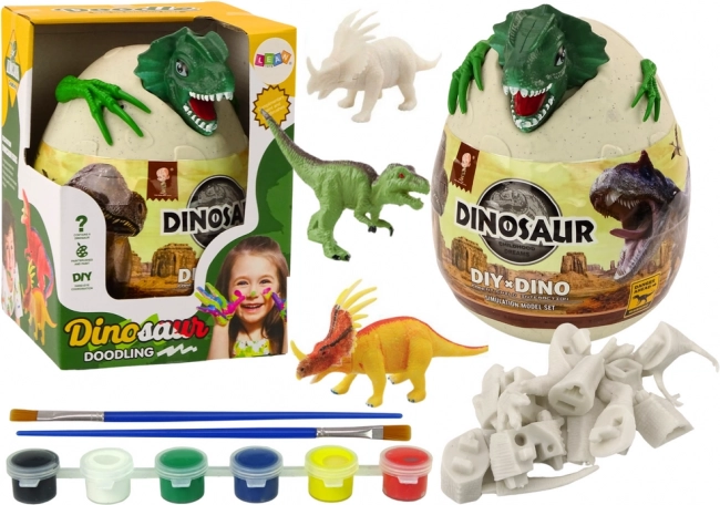 Uovo con dinosauri da dipingere verde