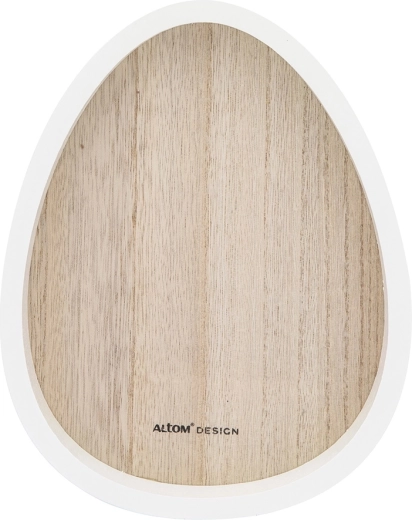 Alzata decorativa in legno a forma di uovo 19,5 × 15,5 cm