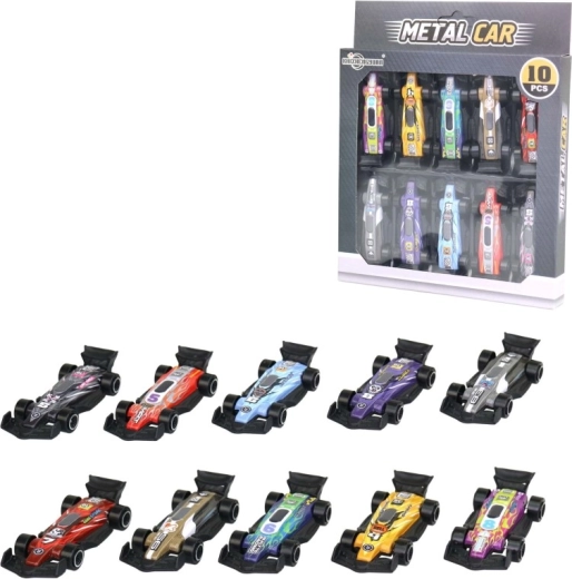 Set di 10 monoposto da corsa in plastica