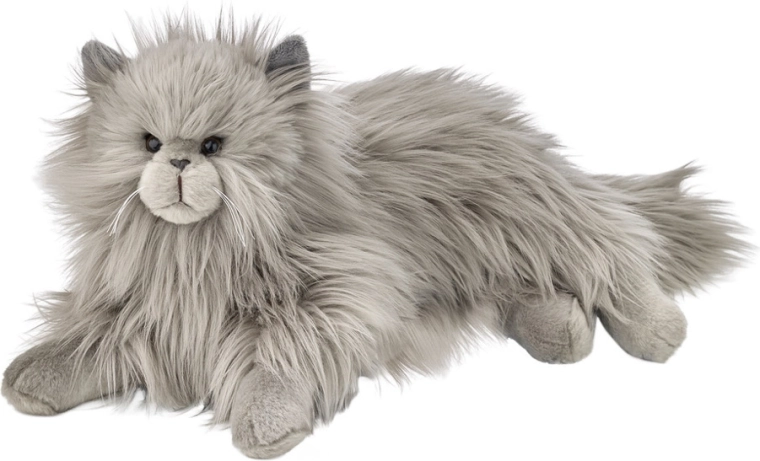 Gatto persiano grigio sdraiato 36 cm – peluche BEPPE ZOO