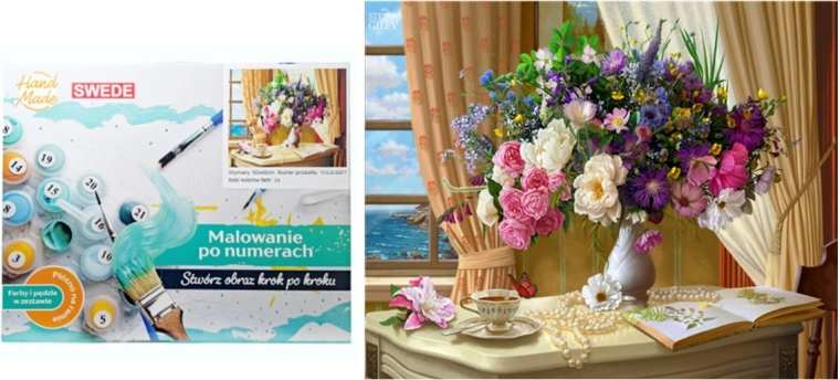 Dipinto per numeri – fiori in vaso