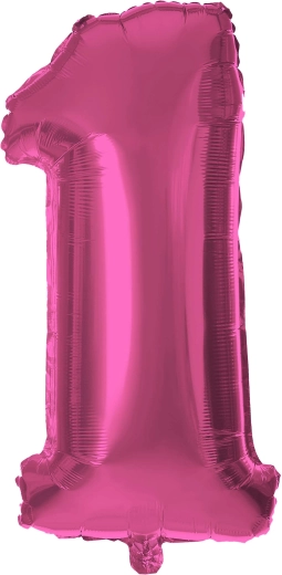 Palloncino in foil cifra 1 30 cm rosa TORO