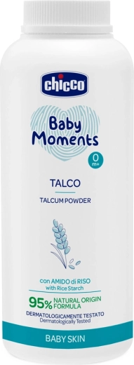 Chicco borotalco per bambini Baby Moments con amido di riso 150 g