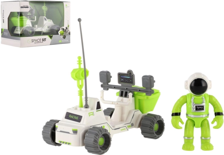 rover spaziale con volano e mini-figura di astronauta
