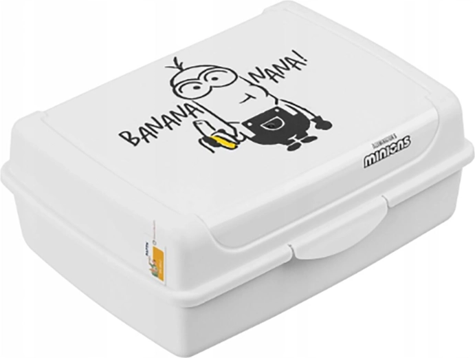 Portamerenda Minions con clip, bianco, 17 × 13 × 7 cm
