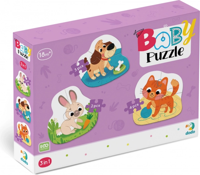 DODO baby puzzle animali domestici 3in1 (2, 3, 4 pezzi)