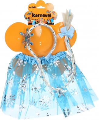 Set carnevale - principessa gonna blu con cerchietto