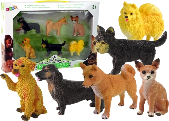 Set di 6 figurine di razze canine Famous Dog of the World