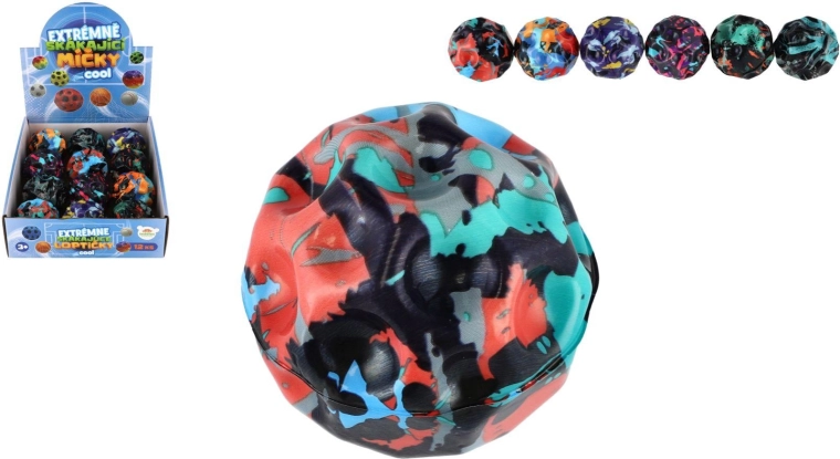 Pallina in schiuma super rimbalzante a forma di meteorite 6 cm, colori assortiti