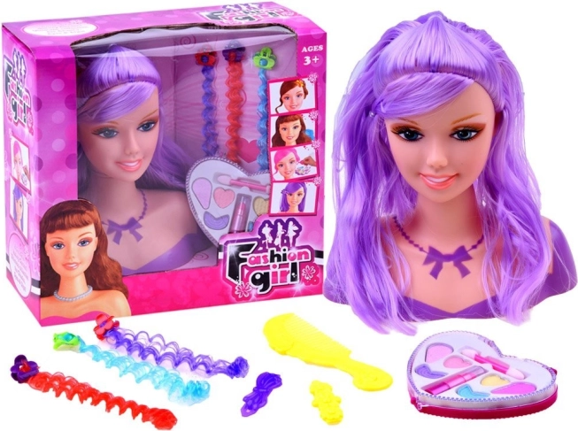 Testa per acconciature con accessori