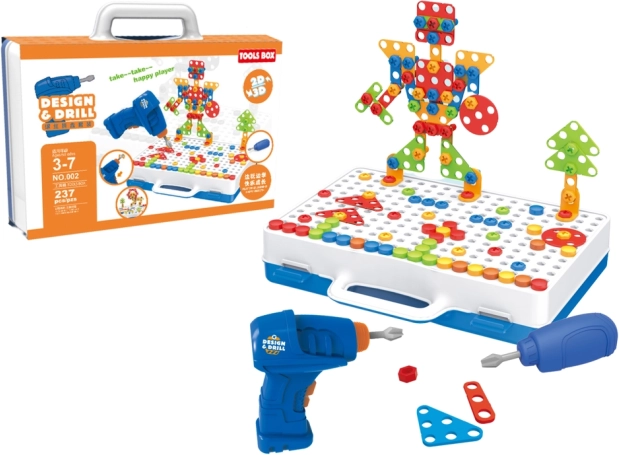 Costruzioni creative con trapano e valigetta