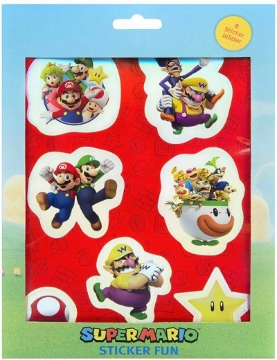 Set di adesivi Super Mario (8 fogli)