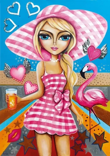 Puzzle Signora in rosa 1000 pezzi