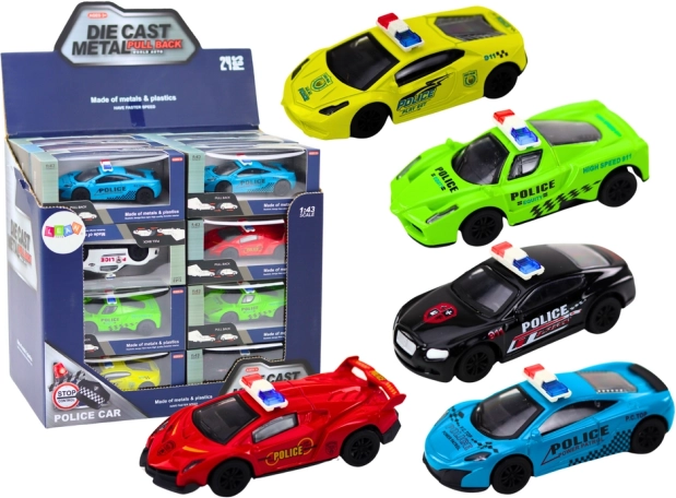 Macchinina della polizia per giocare 1:43 con struttura in metallo e ruote in gomma