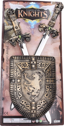 Set per bambini con scudo e due spade 60 cm