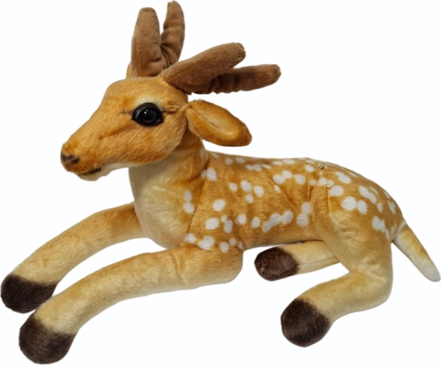 Cerbiatta di peluche sdraiata