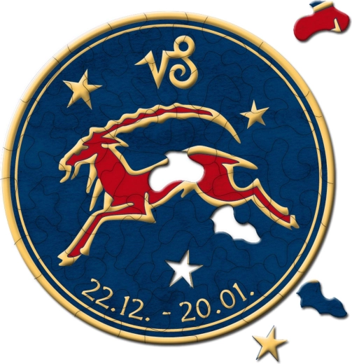 Curiosi puzzle rotondo Zodiaco – Capricorno, 33 pezzi