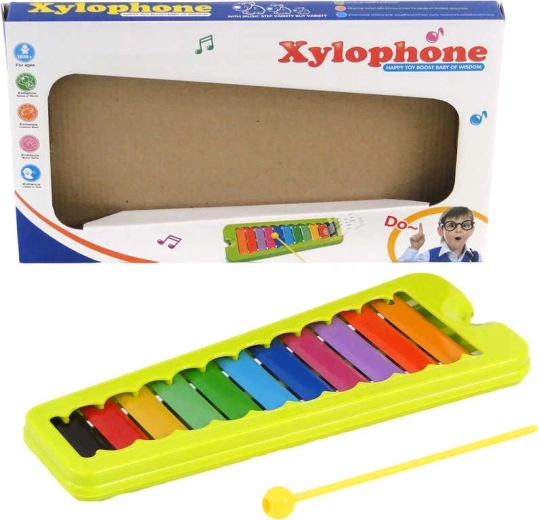 Xilofono colorato per bambini con 11 tasti e bacchetta