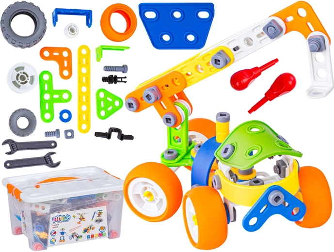 Mattoncini da costruzione elastici 10 in 1 (167 pezzi) – auto, elicottero, aereo, robot