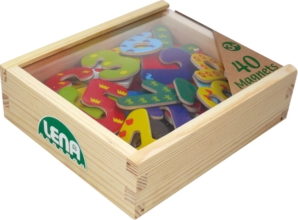 LENA numeri magnetici in legno in astuccio di legno - 1 pezzo