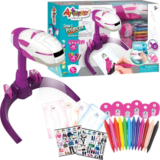 Tasia atelier di moda con proiettore