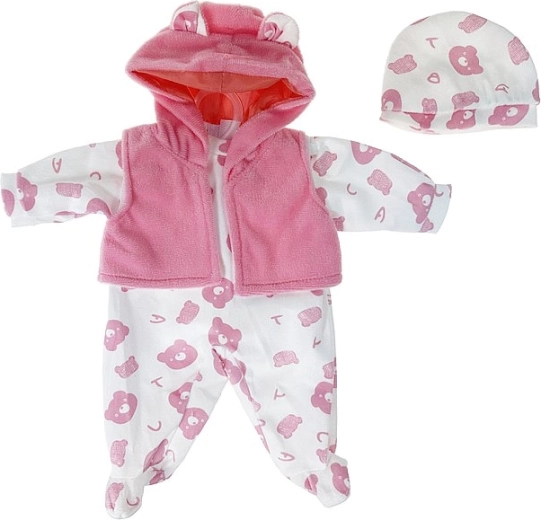 Vestitino per bambola da 45 cm con gilet rosa