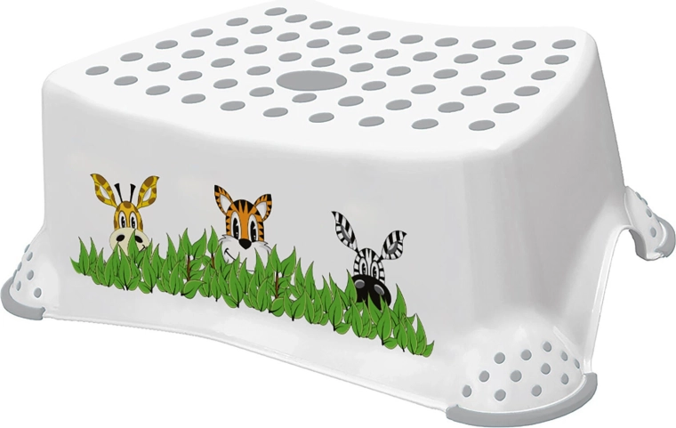 Sgabello antiscivolo per bambini Jungle, bianco