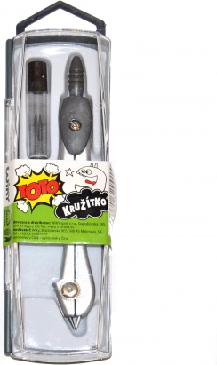 Compasso scolastico in metallo con set di mine di ricambio