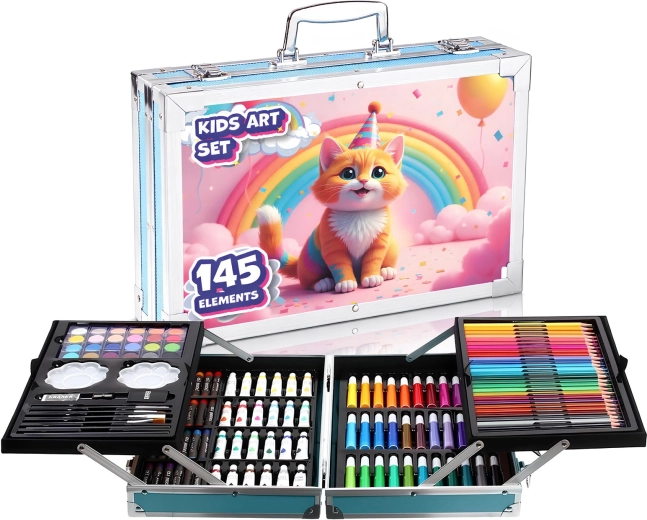 Set artistico Renew Force in valigetta con motivo gatti 145 pezzi
