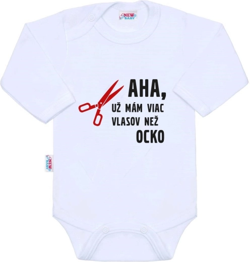 Body per neonati con stampa New Baby Ho più capelli del papà, 86 (12–18 mesi)