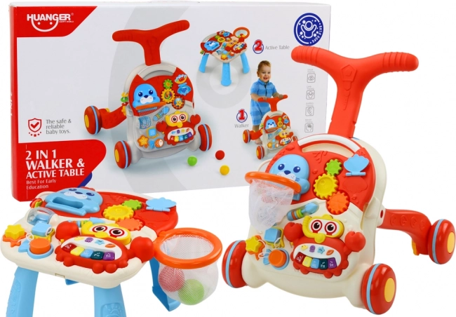 Tavolo educativo interattivo 2 in 1 Pusher Rosso