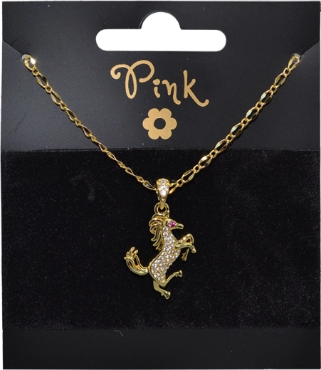 Bracciale placcato oro con ciondolo a cavallo
