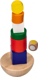 Torre di equilibrio da viaggio GOKI – gioco in legno per lo sviluppo della motricità