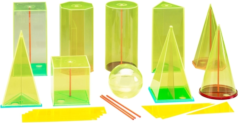 Set Wissner di solidi geometrici trasparenti, 38 pezzi