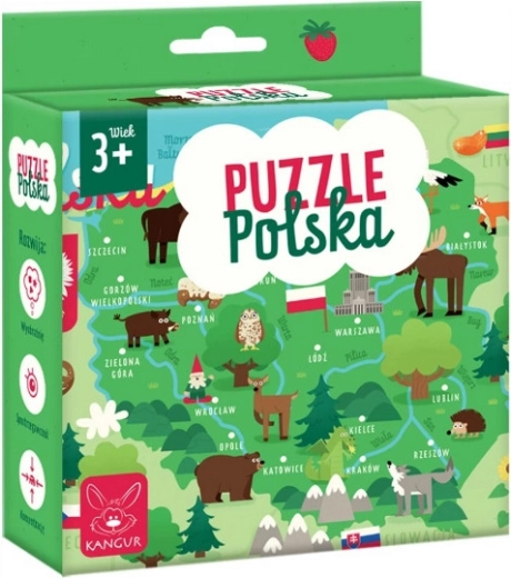 Puzzle mappa della Polonia per bambini 3+