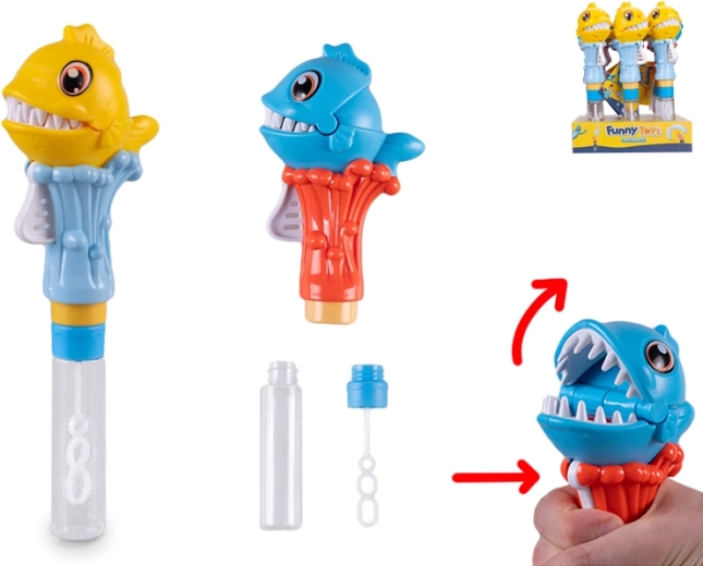 Bolle di sapone con piraña e denti scattanti 25 cm