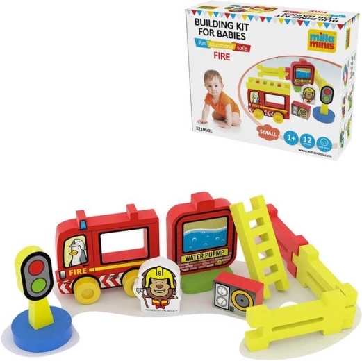 Millaminis costruzioni in schiuma stazione dei pompieri baby soft 12 pezzi