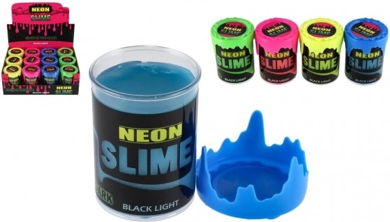 Slime neon 160 g, fluorescente sotto luce UV/black light, 4 colori