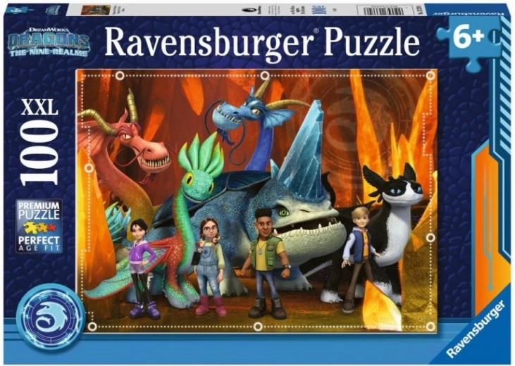 RAVENSBURGER puzzle per bambini DRAGONS: I NOVE REGNI XXL 100 pezzi