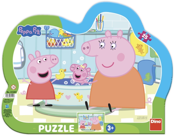 Puzzle da tavolo per bambini Peppa Pig nella vasca da bagno, 25 pezzi