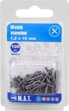 Chiodi da costruzione 16 × 1,2 mm, 100 pz