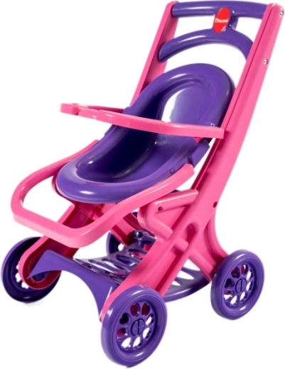 DOLONI carrozzina per bambole in plastica rosa-viola 48 × 48 × 53 cm