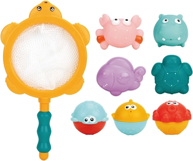 Gioco da bagno Baby Mix con retino e animaletti - 8 pezzi