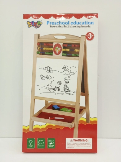 Lavagna per bambini in legno bifacciale con abaco