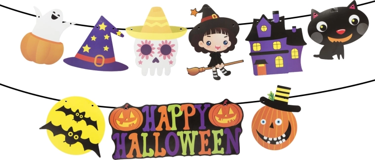 Ghirlanda di carta di Halloween con motivi - 1 pezzo