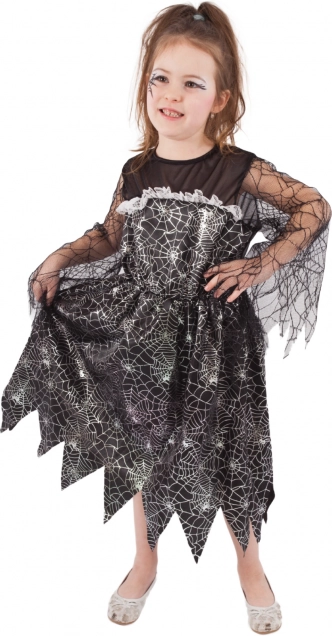 Costume da strega per bambine con ragnatela 6–8 anni