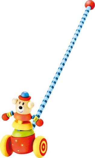 Bino gioco in legno da spingere Orso su asta